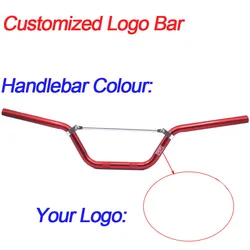 Customized Logo Handlebar Aluminum 22MM Handle Bar For Dirt Pit Bike 7/8