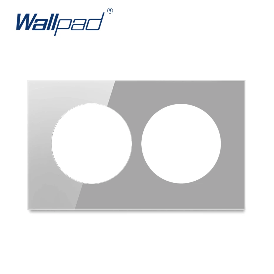 Wallpad Wall Switch Plate with Steel Frame, 2 Gang Double, 146 * 86mm, 3x6 White Black Grey Tempered Glass, L6