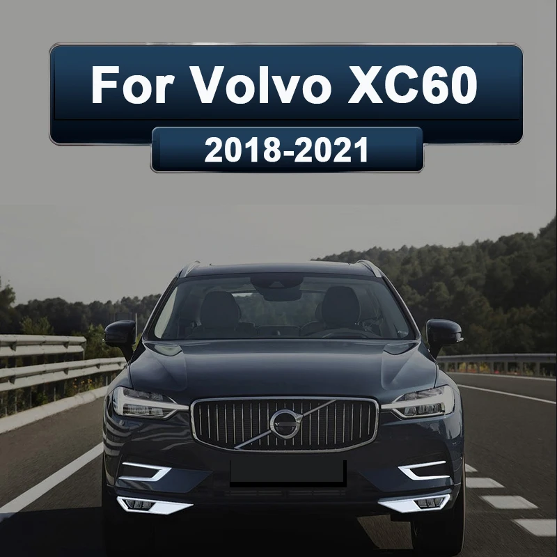 For Volvo XC60 2018 2019 2020 2021 accessories Front Fog Lights Cover Frame Trim ABS Chrome Exterior Decoration