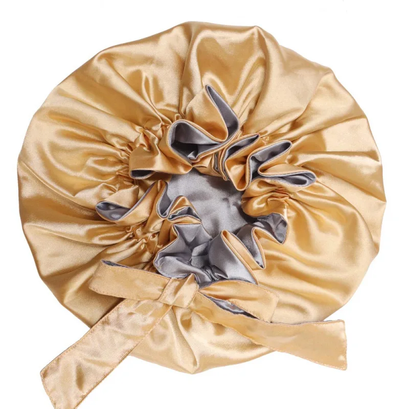 Bonnet de nuit en satin pour femmes, soins des cheveux longs, bonnet de couchage, bonnet de coiffure, bonnet de douche rond, grande taille, injHead, injWomen