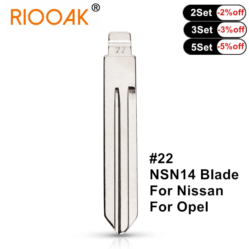 

5pcs #22 NSN14 Metal Blank Uncut Flip For Nissan A33 Tiida Teana Livina Sunny for Opel Uncut Flip KD Remote Key Blade NSN14