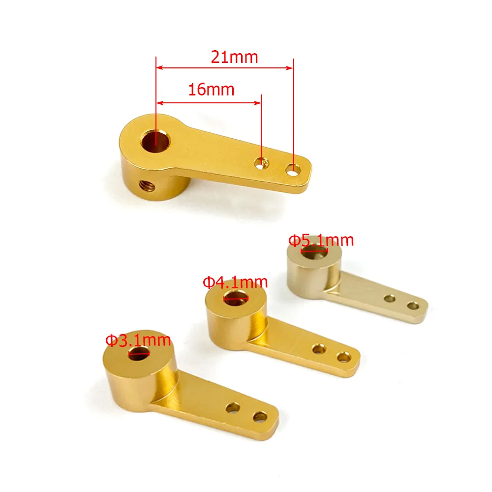 Aleación 3,1mm 4,1mm 5,1mm tracción de dirección Servo brazo rueda excéntrica manivela enlace M1.5 llave M3 tornillos para RC coche Robot FUTABA HITEL