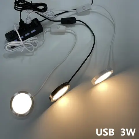 etrnLED USB 5V LED Under Cabinet Puck Light Display Case Shelf Counter Lighting Caravan Camper Motorhome Interior Spot Lamp 3W