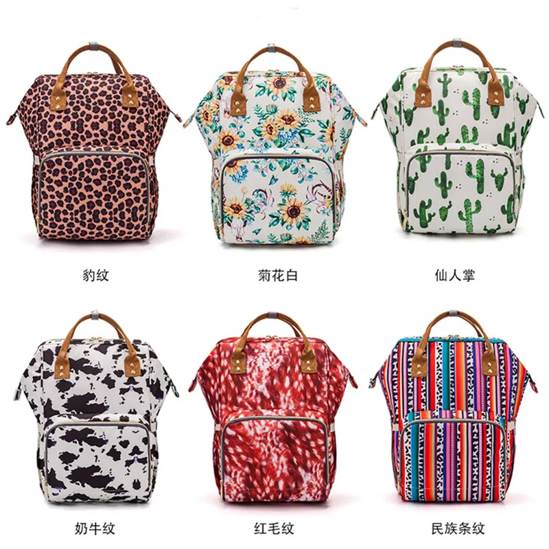 Lequeen Mommy Backpacks Nappy Bags chrysanthemum animal Diaper  Backpack Mummy Large Volume Travel Bag for baby born LPB14