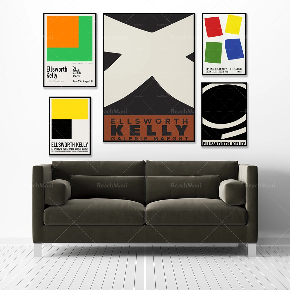 Ellsworth Kelly Poster, Spectrum Painting, Spectrum Color Arranged by Art Prints, Kelly Abstract Geometric Wall Art Poster