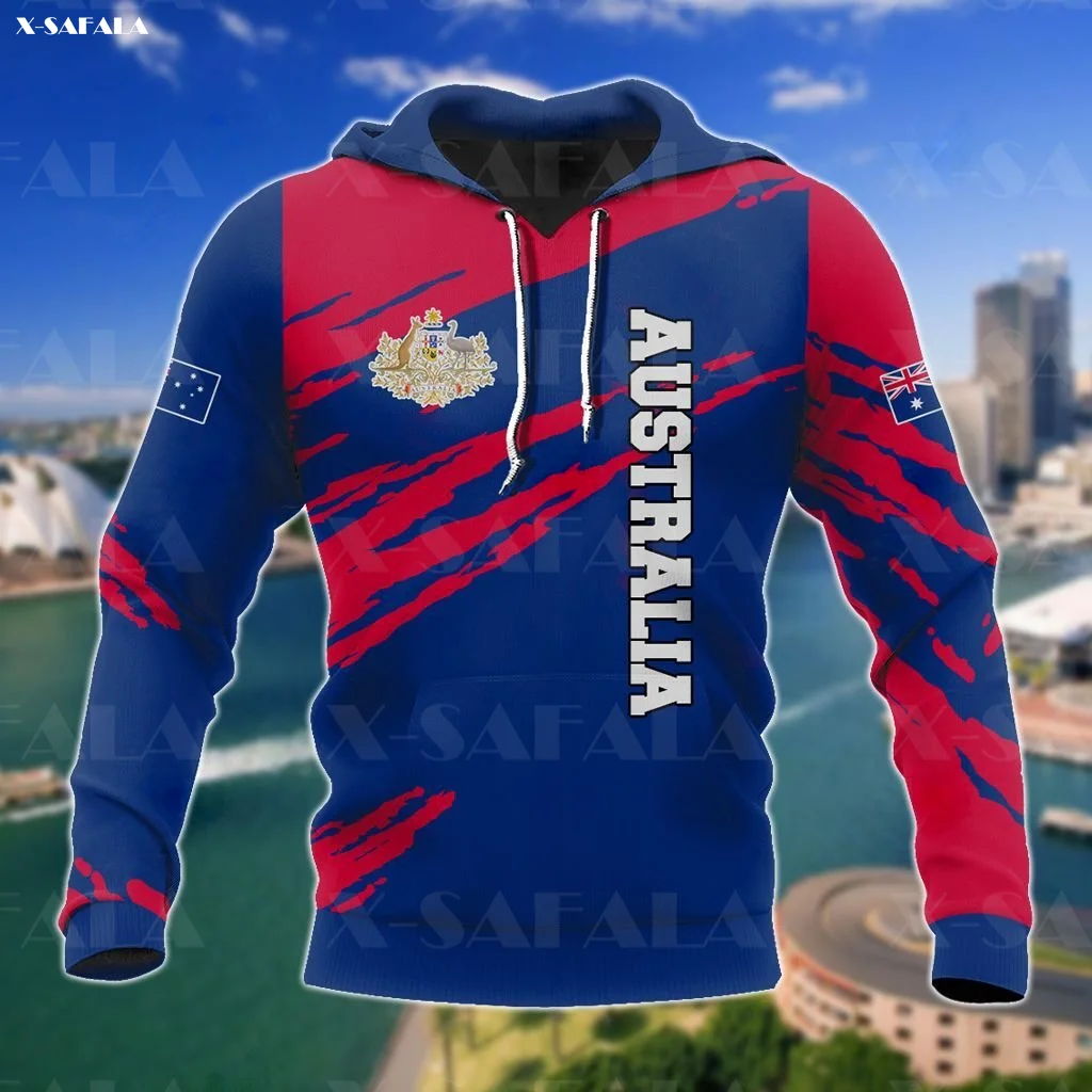 AUSTRALIA FLAG AND COAT OF ARMS 3D Print Zipper Hoodie Man Female Pullover Sweatshirt Hooded Jacket Jersey Tracksuits