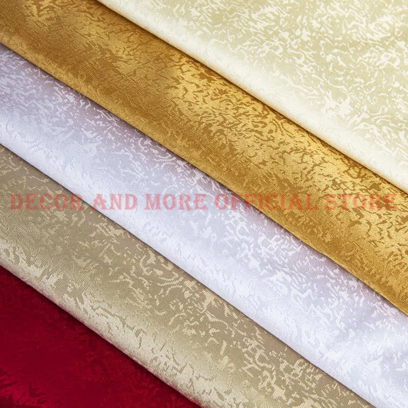 Wholesale Decor Polyester Solid Red White Gold Fabric Elegant Jacquard DIY Fabrics For Table Cloths/Curtain Cloth 320x100CM