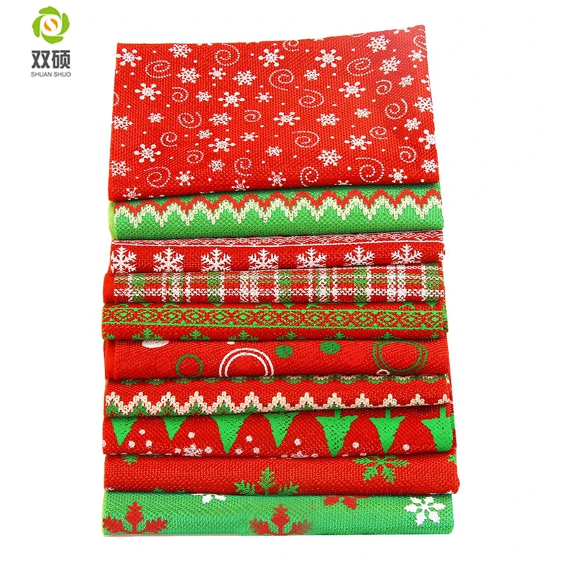 ShuanShuo Composite Fabric For New Year Christmas DIY Decoration Hat Bag Bell Doll Stocking Cloths A Half Meter 145*50cm