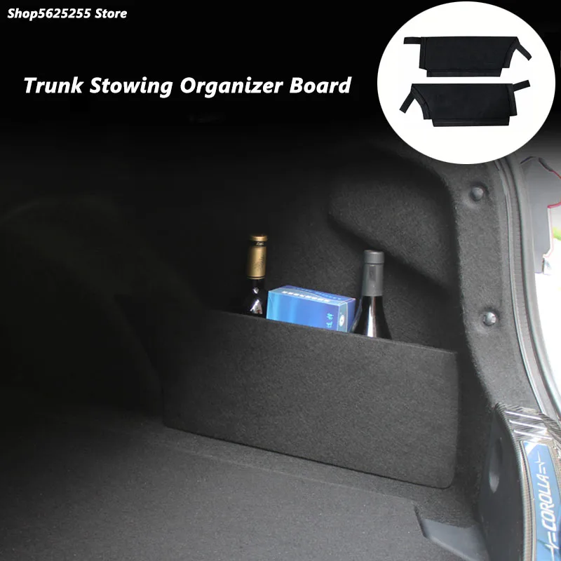 

Flannelette Black Trunk Stowing Organizer Board For Toyota Corolla 2019 2020 2021 Trunk Tidying Side Partition Storage Plate