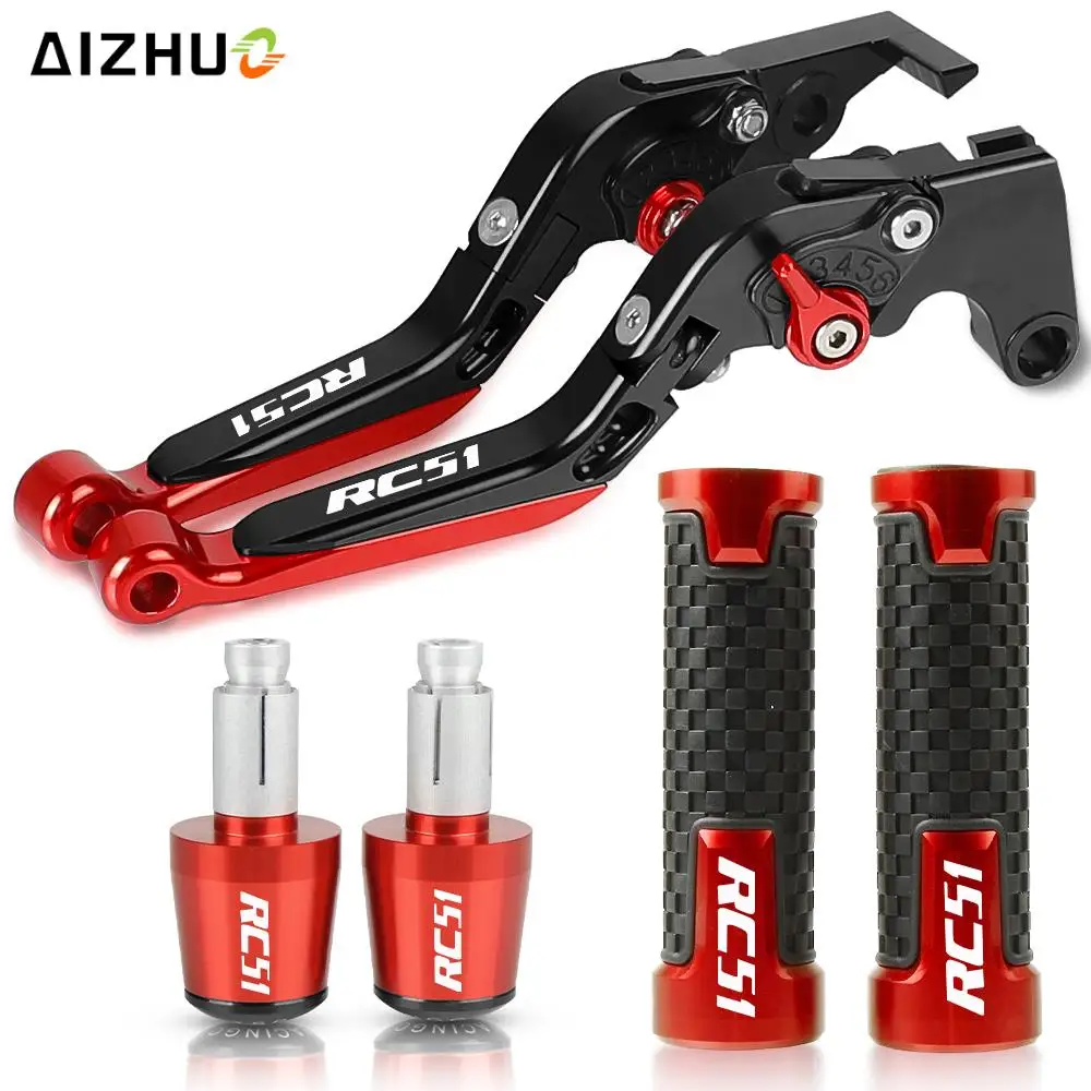 For HONDA RC51 RC 51 2000-2006 Motorcycle Accessories CNC Brake Clutch Levers 2001 2002 2003 2004 2005 Handlebar Hand Grips Ends