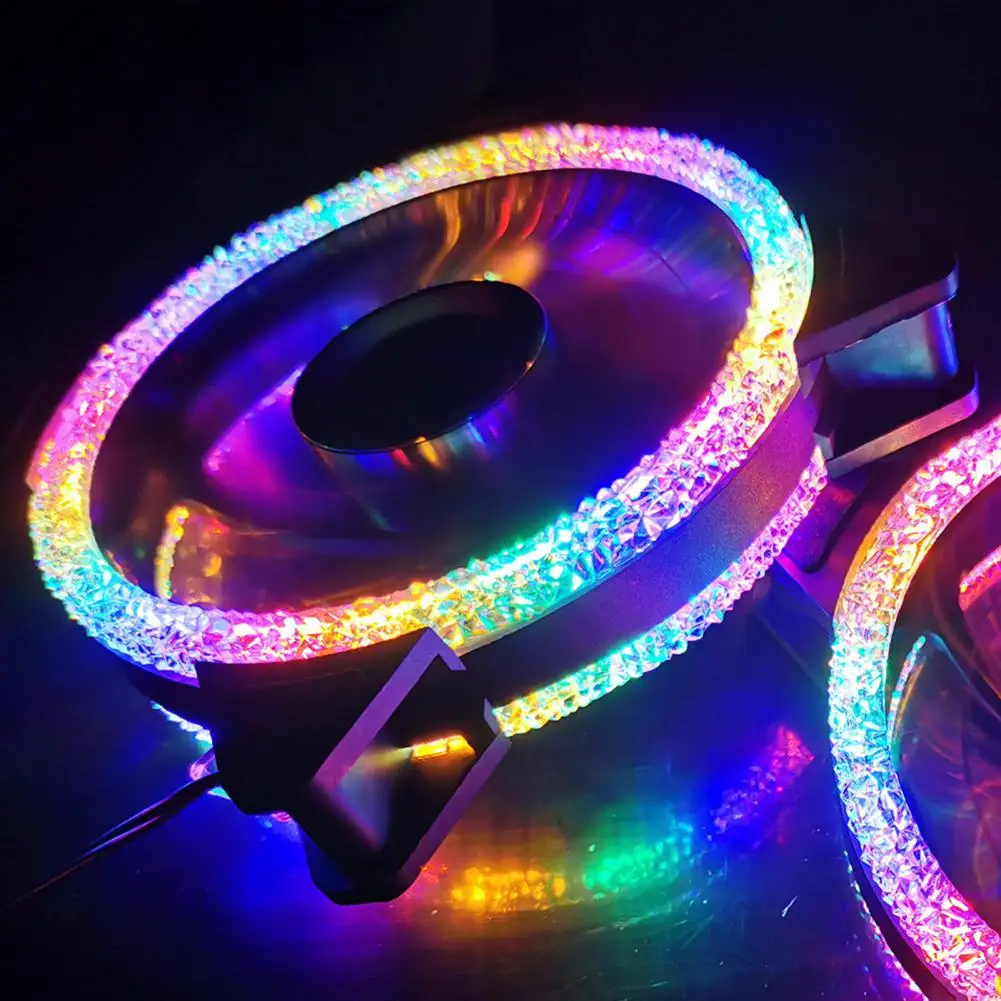 COOLMOON DX12 RGB Fan Colorful Mute 12cm 3/4PIN LED Computer Case Cooler CPU Heatsink Radiator for PC