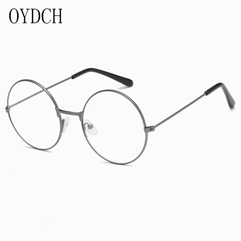 OYDCH Vintage Retro Metal Frame Clear Lens Glasses Fashion Harry Eyewear Eyeglasses Black Oversized Round Circle Eye Glasses