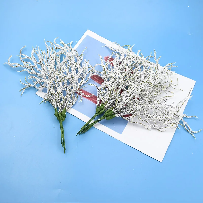 6 Stück Künstliche Pflanzen und Blumen, Bestseller für Zuhause, Hochzeit, Weihnachten, Schneepflanzen im Topf, DIY-Arrangement, Vase, Fotorequisiten – Detail 6