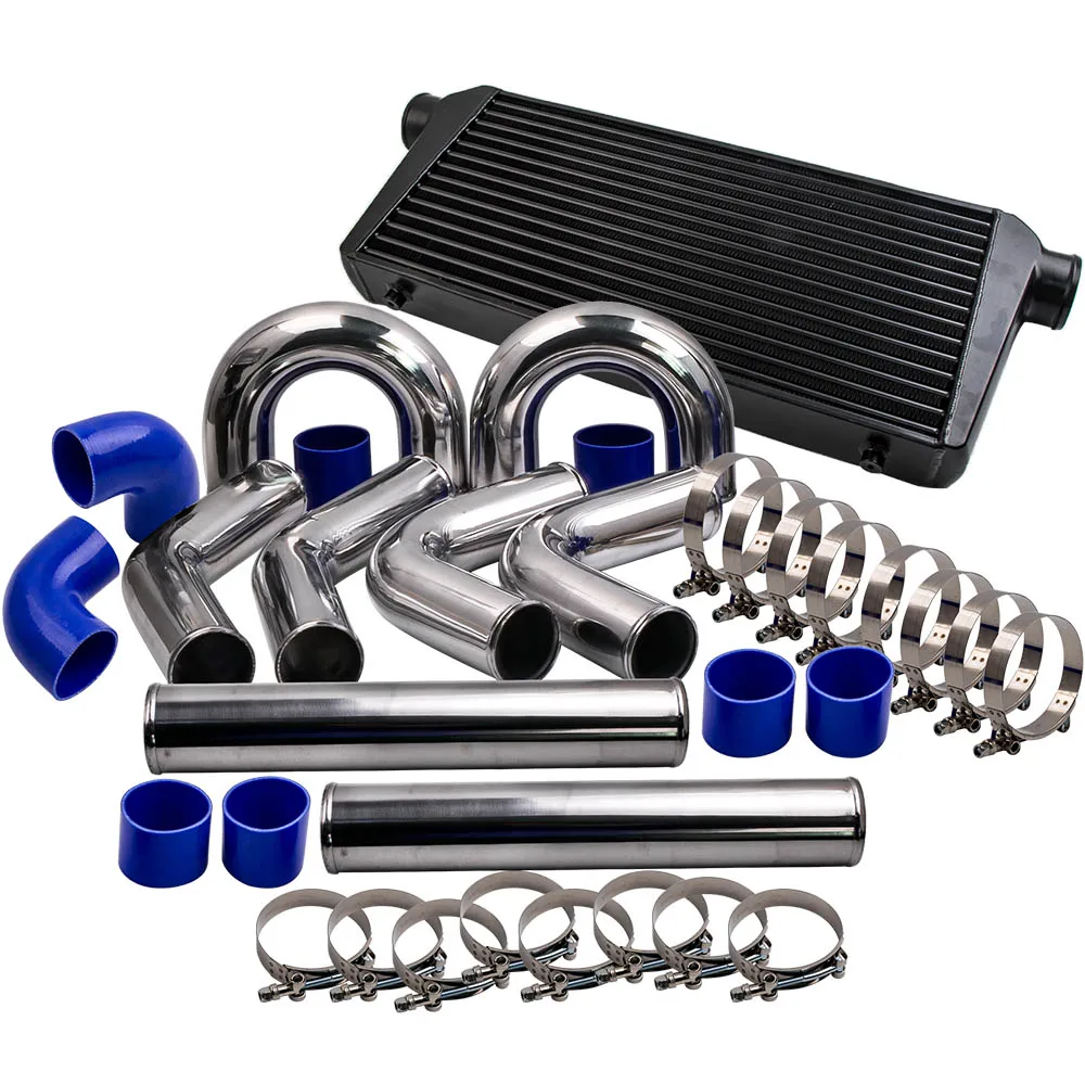 3.0" 600x300x76 Intercooler + Turbo Intercooler Piping Pipe Kits + Hose Kit Uni.