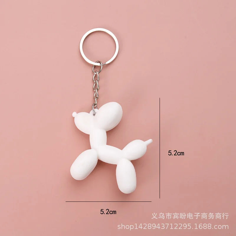 New Fashion Three-Dimensional Cute Balloon Dog Keychain Key Ring Creative Cartoon Mobile Phone Bag Car Pendant Fun Keychain