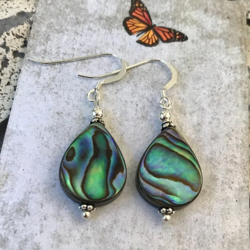 2021 Wholesale Trendy Ocean Abalone Shell Water Drop Earrings Women Jewelry Gold Color Sea Green Blue Piercing Earrings Bohemian