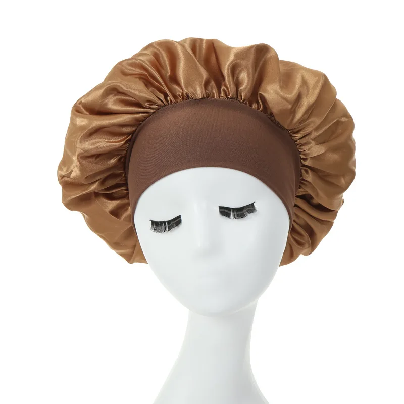 Damen-Satin-Mütze, Spandex, breit, dehnbar, Band-Mütze, Satin, Cheveux Nuit, Seide, Schlaf-Nachtmütze, Mütze für Damen – Detail 7