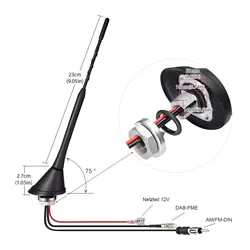 2 In 1 AM/FM DAB 10 DB Car Ceiling Antenna Set 1452-1492 MHz Aerials Amplifier 12V 58 Cm GPS Receiver Antenna Cables Adapters