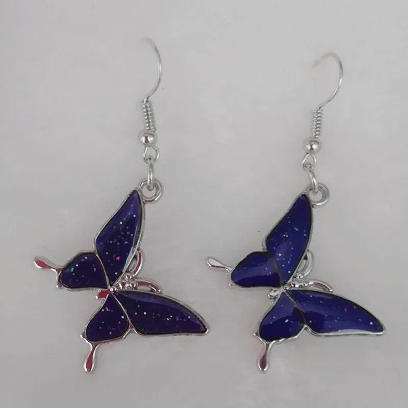 Mood earrings butterfly pendant earrings temperature control color changing earrings handmade jewelry women