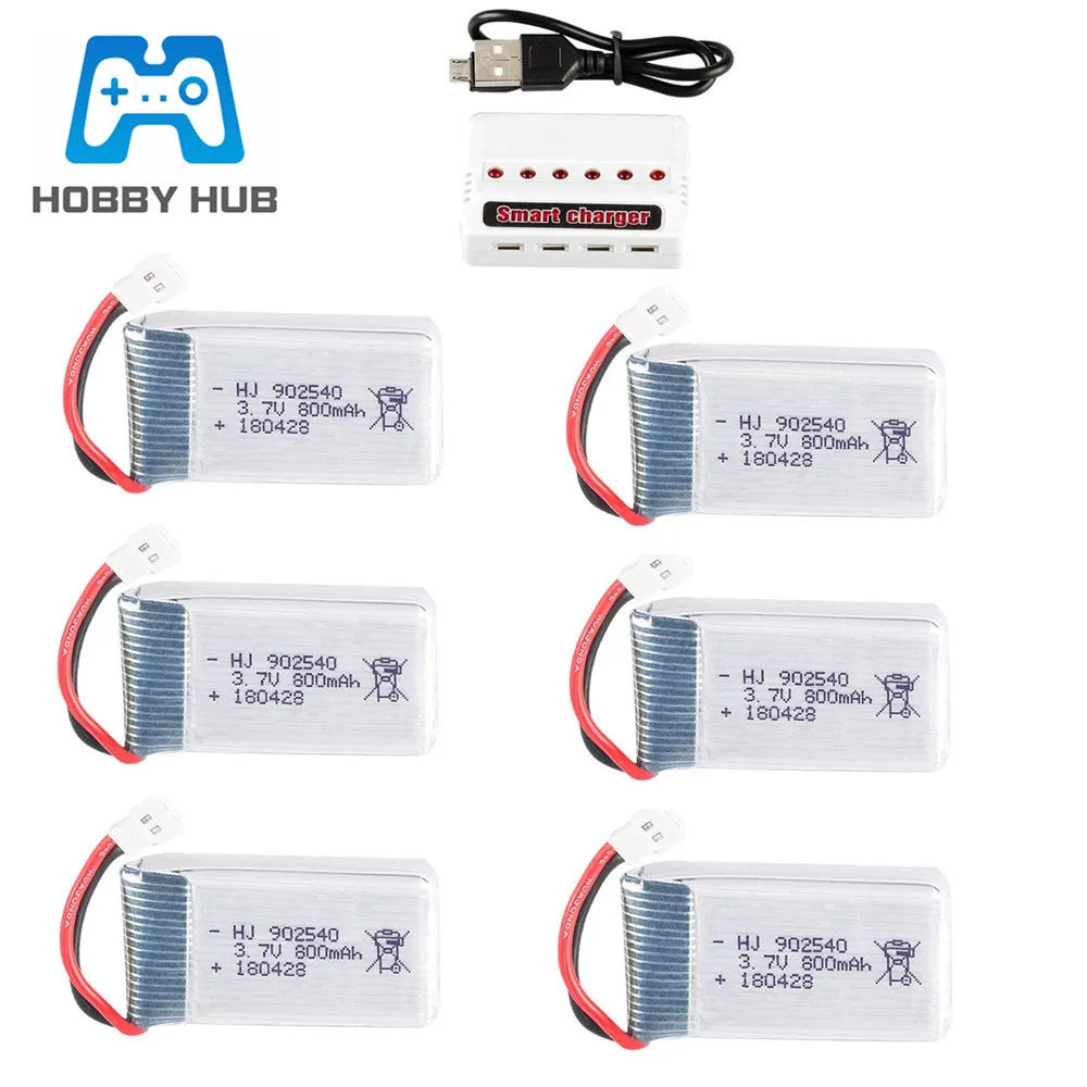 3.7V 800mAh Lipo Battery for Syma X5 X5C X5SC X5SW TK M68 MJX X705C SG600 RC Quadcopter Drone Spare Part 902540 3.7v battery