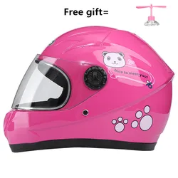 Nuoman Brands Newest Motorcycle Full Face Helmet Street Bike Youth Kids Pink For 50 cm To 54cm With Removed Neckerchief CE