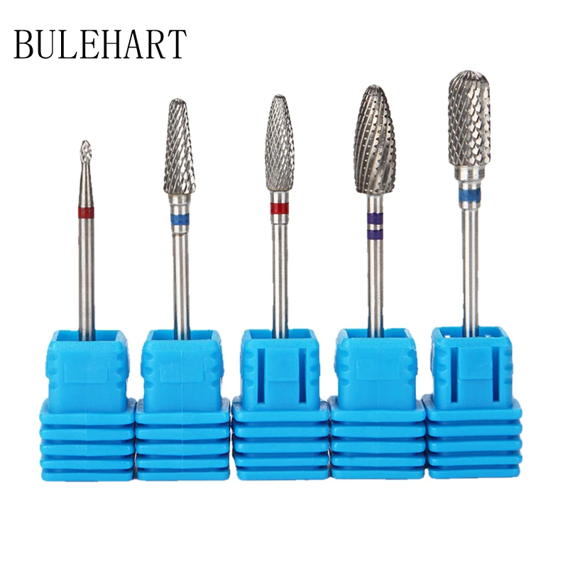 5 Pcs Tungsten Steel Milling Cutter For Manicure  Removing Gel Varnish Burr Nail Drill Bits Set