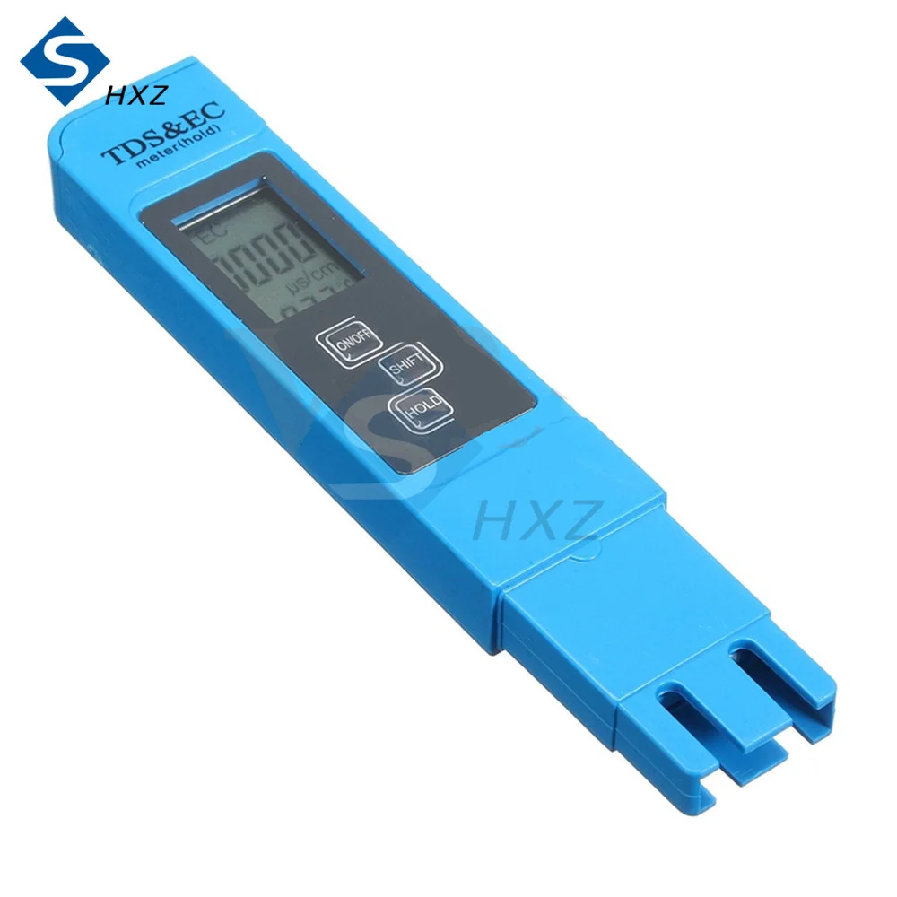 Tester jakości wody narzędzie cyfrowe TDS i EC temperatura 0-9990 ppm akwaria basen Tester miernik twardości TDS/EC narzędzie testowe biały niebieski