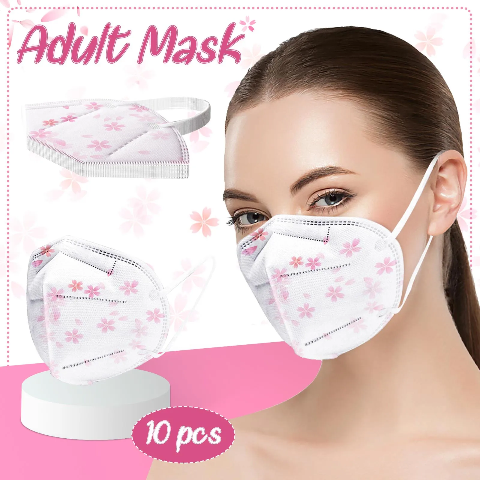 10/50PCS Adult Kn95 Mask Cherry Blossoms Fpp2 Approved Mouth Mask Floral Face Mask 5Ply Filter Protection Masque mascarilla