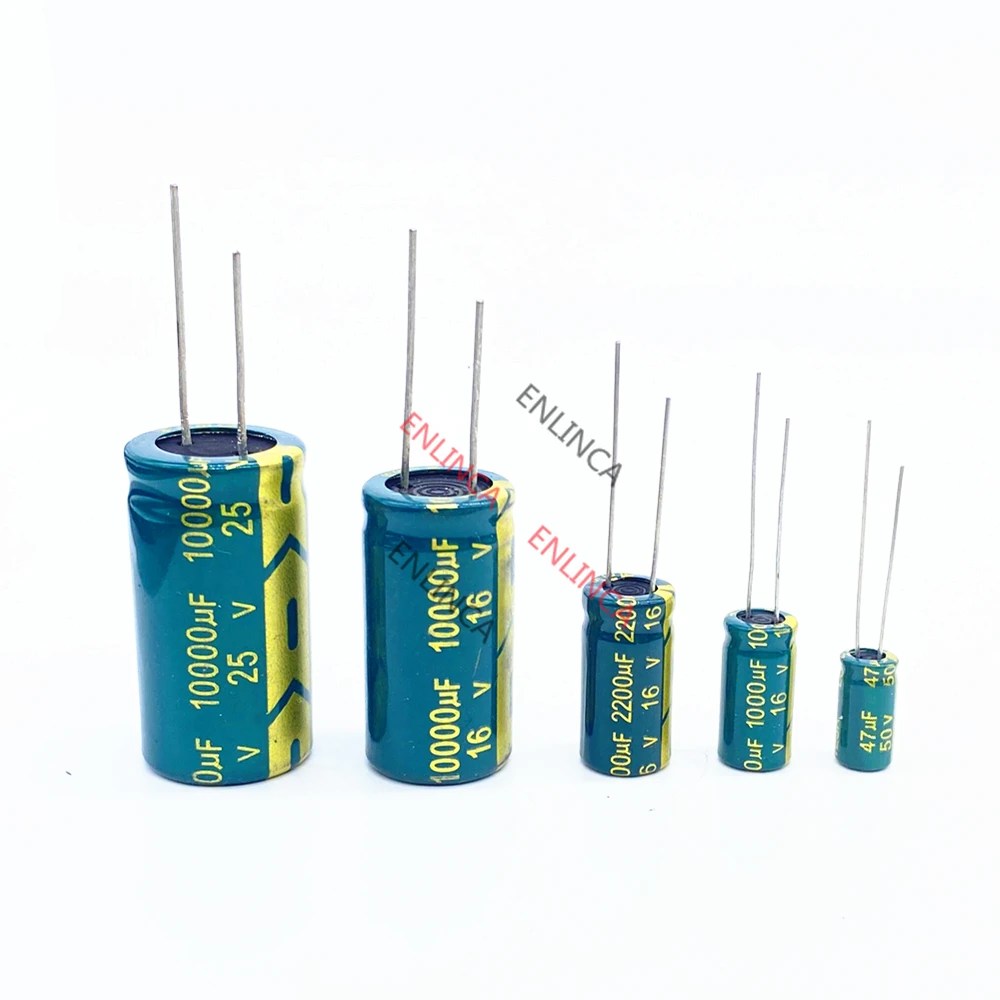 10V 16V 25V 35V 50V 400V High Frequency Low ESR Aluminum Capacitor 100UF 220UF 330UF 470UF 680UF 1000UF 1500UF 2200UF 3300UF