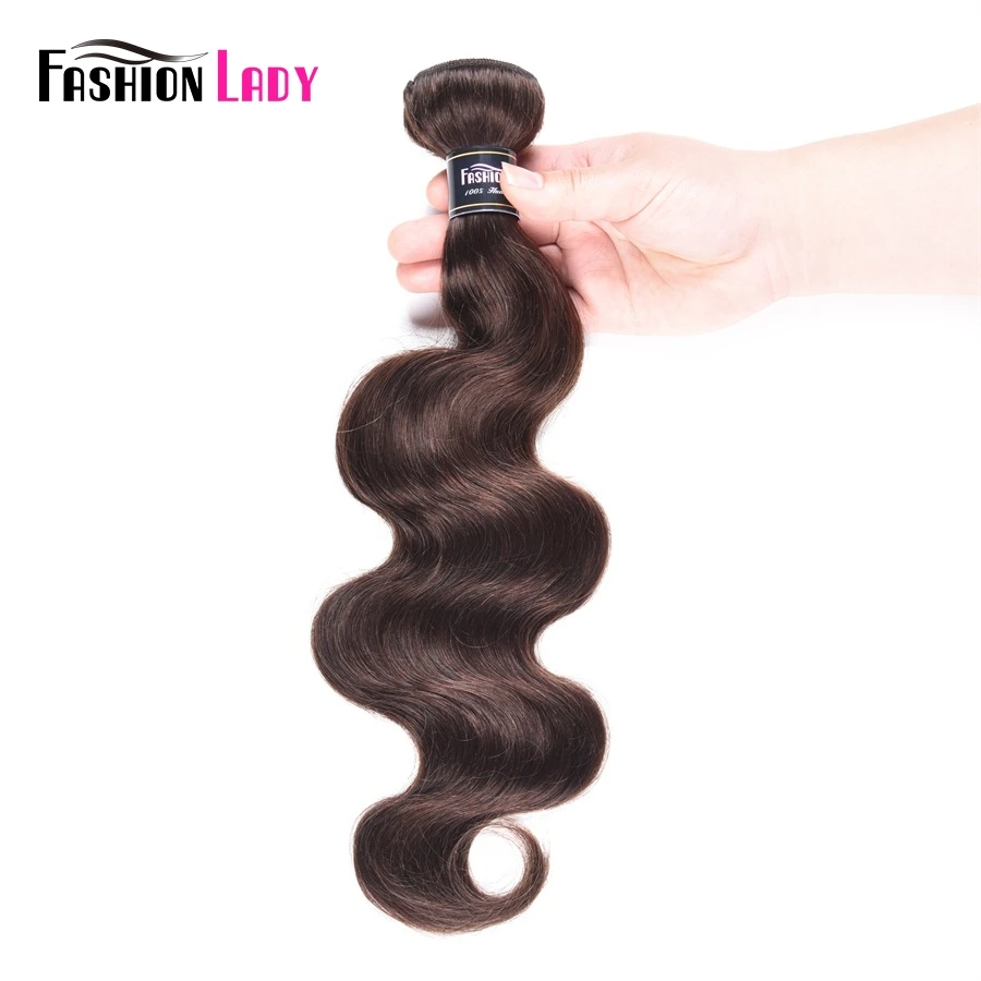 Mode Dame Pre-Farbige Brasilianische Haar Weave Bundles Menschliches Haar Körper Welle 2 # Dunkelbraun Bundles 1 Stück nicht-Remy Haar