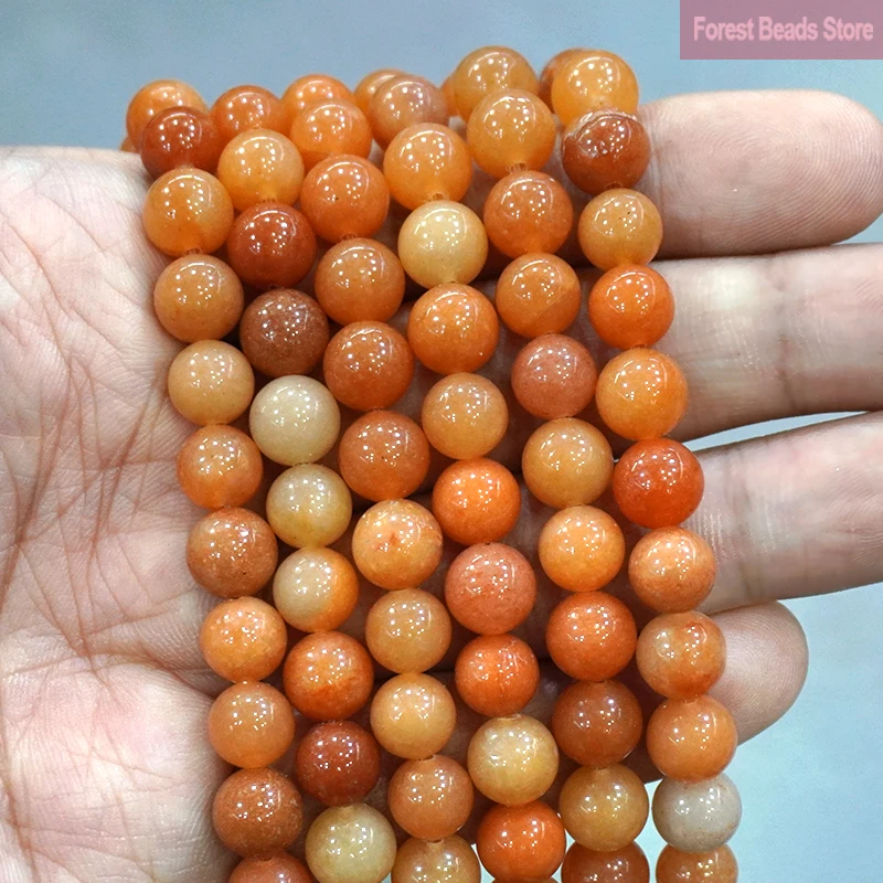 Natural Round Stone Beads Red Aventurine Loose Spacer Beads For DIY Jewelry Making Bracelet Charms Necklace 4 6 8 10 12MM