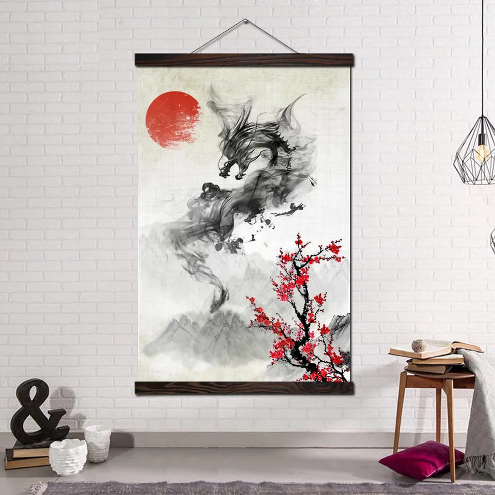 

Modern Wall Art Canvas Framed Print Painting Posters and Prints Wall Pictures for Living Room Decoration Chinese Dragon Image