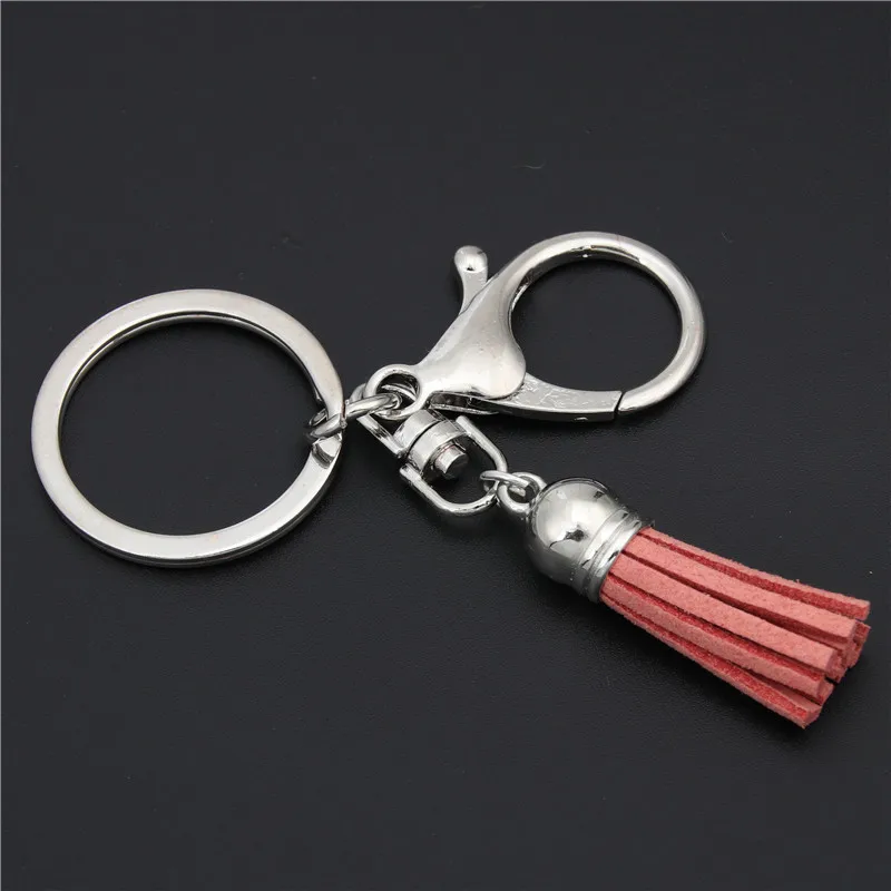 1pc Dropshipping New Casual Leather Tassels Women Keychain Bag Pendant Alloy Car Key Chain Ring Holder Trendy Jewelry