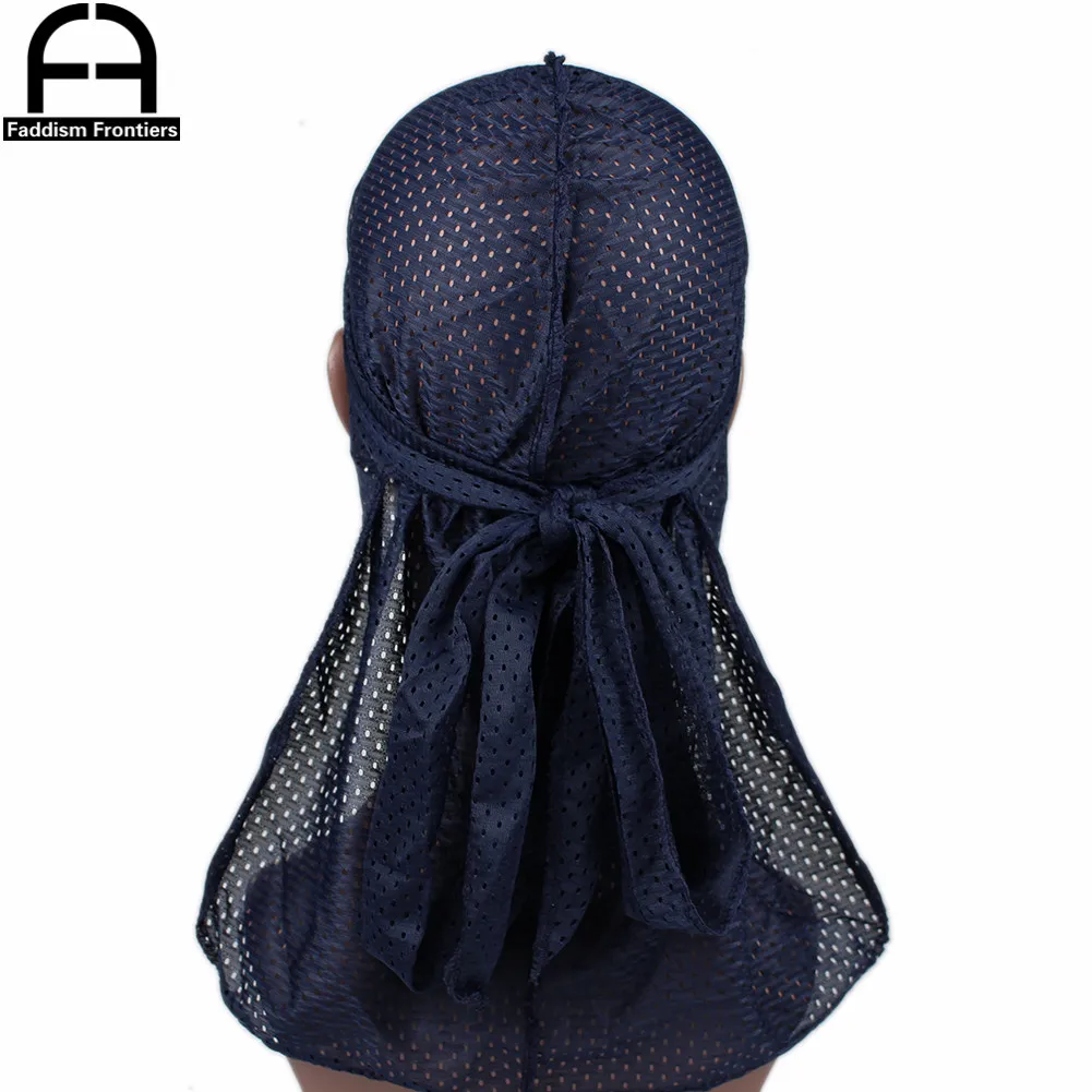 Sommer Männer Mesh Durag Atmungsaktive Lange Schwanz Durags Bandanas für Männer Welle Do DuRag Lumpen – Detail 11