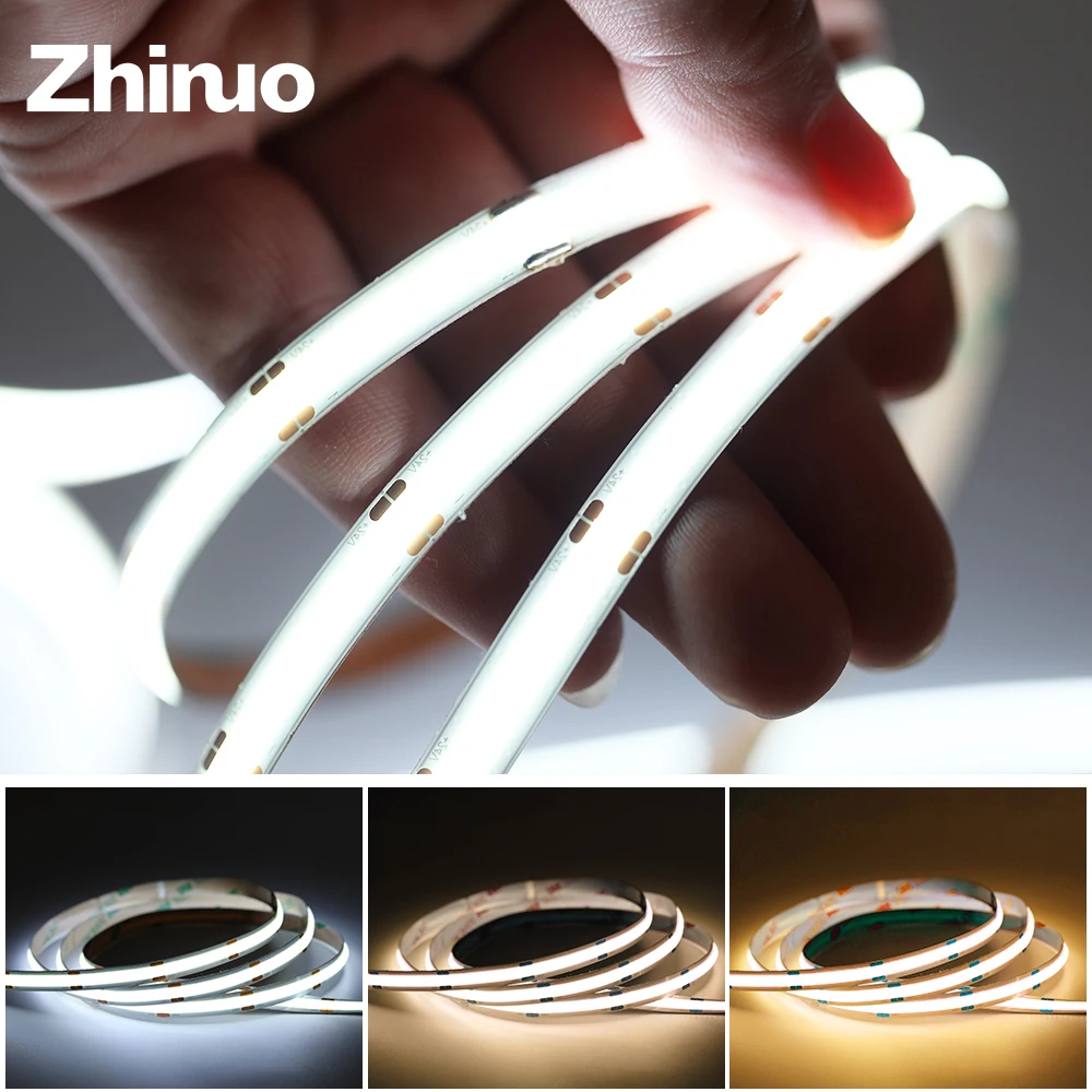 

DC24V COB LED Strip Light 384LEDs High Density Flexible Tape Light Strip 5m 3000K 4000K 6000K Dimmable Linear Ribbon