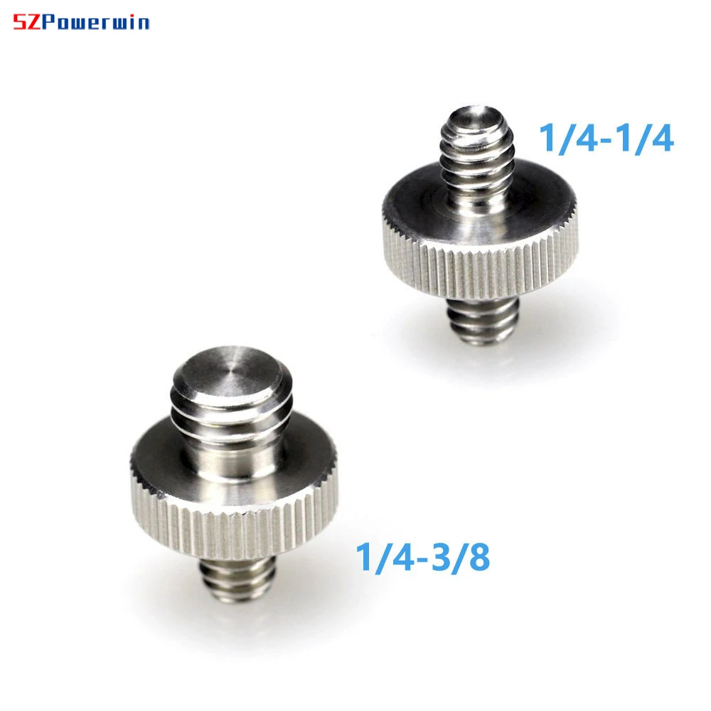 SZPowerwin 1/4" to 3/8" Male to Female Thread Screw Mount Adapter Tripod Plate Gimbal Ballhead for Camera Flash Light Stand
