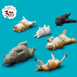 Sleeping Cat Dog Rabbit Camel Figurines Miniature PVC Animal Farm Funny Cartoon Fairy Bonsai Desktop Toy Home Decoration