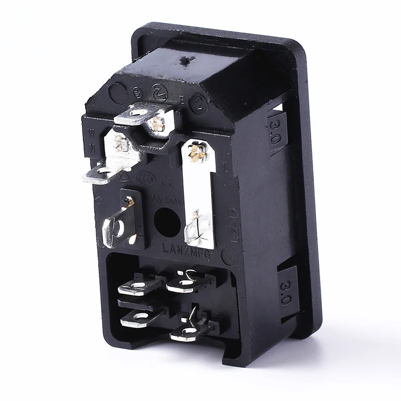 LZ-14-F4 CE C14 AC Power Socket With Fuse holder Rocker Switch 250V 10A