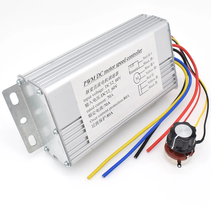 Imagem -02 - Controlador de Velocidade do Motor de Alta Potência Regulador do Motor da Escova com Proteção de Sobrecorrente 4000w dc 1060v 70a Pwm 12v 24v 36v 48v