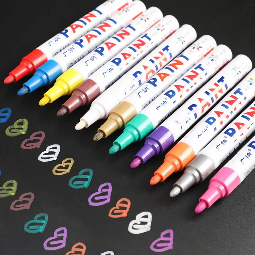 Kleurrijke Wit Waterdichte Rubber Permanente Verf Marker Pen Autoband Loopvlak Milieu Band Schilderij Dropshipping Alleen 1Pcs