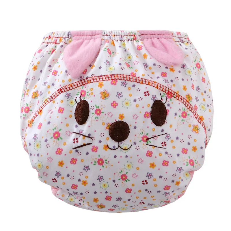 1Pcs Mother Kids Baby Bare Cloth Diapers Animal Pattern Reusable Infants Children Cotton Diaper Training Panties Nappy Changing