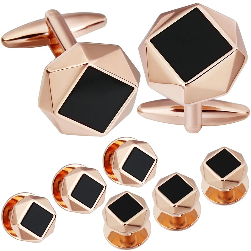 Acrylic Cufflinks And studs for Men,Men's Tuxedo Shirt wedding Party Meeting jewelry accessories Gift for Him With Gift Box