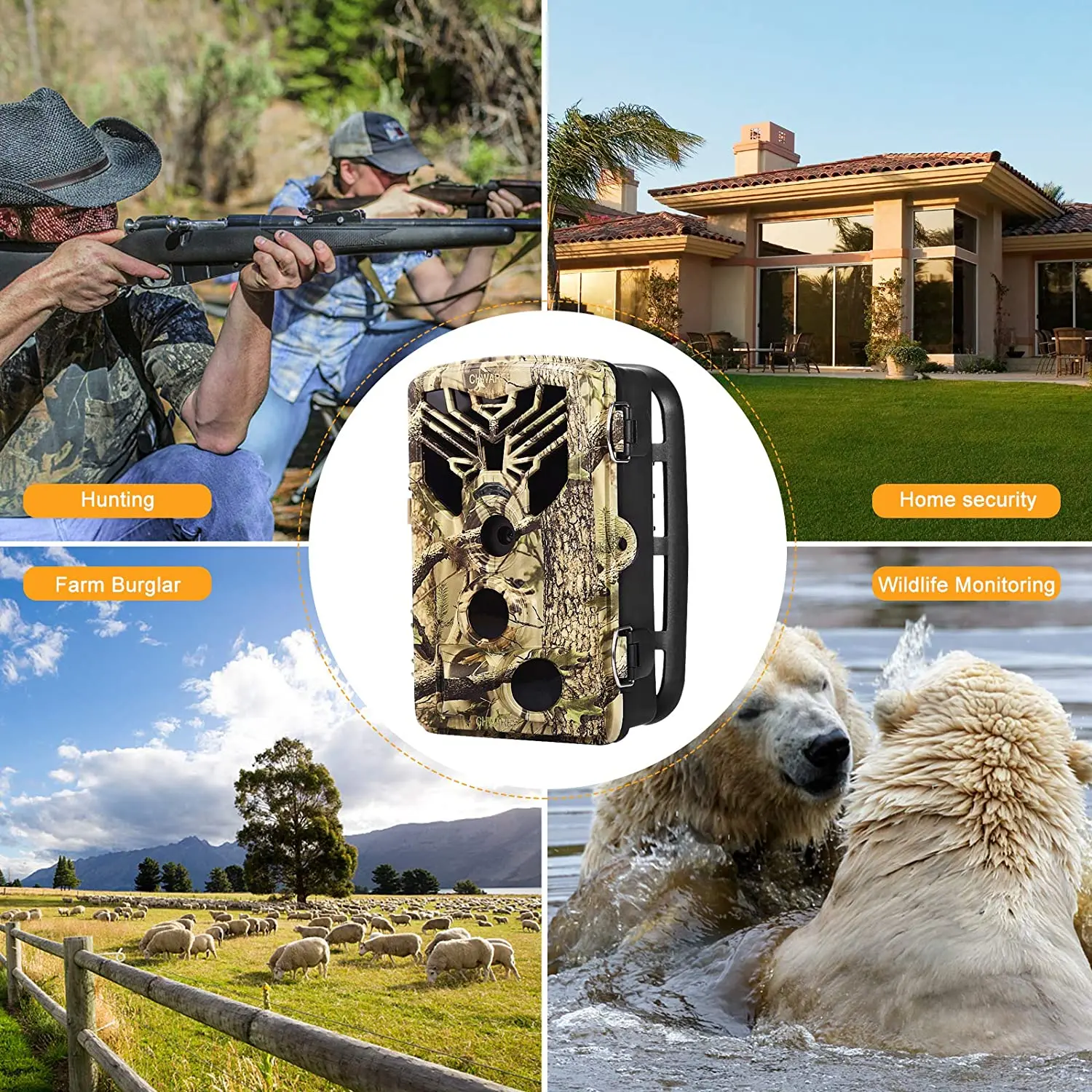 Live Show Trail Camera Wifi  APP Bluetooth Control Live Stream Hunting Cameras  24MP 1296P Night Vision Photo Traps Surveillance