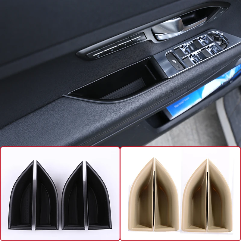 

4PCS/set Car Inner Side Door Handle Armrests Storage Box ABS Tray Holder For Land Rover Range Rover Evoque 2012-2018 Accessories