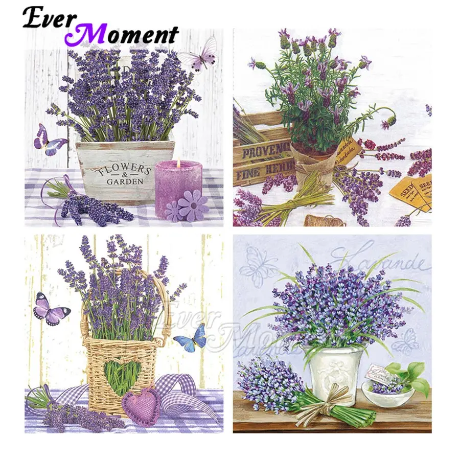 Ever Moment Diamond Painting Lavender Woman Bedroom Decoration Needle Embroidery Handicraft Goods 2021 Art Collections ASF2318