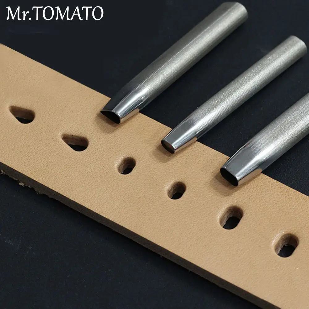 

Mr.tomato-Leather Flat Hole Puncher, Leather Belt, Ellipse Hole Cutter, Steel Leather Craft, Waterdrop Shape, Japan DC53