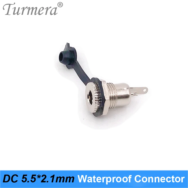 Turmera Battery Connector DC 5.5 mm x 2.1mm DC Power Jack Socket Female Connector DC 5.5*2.1 Waterproof for Screwdriver Battery