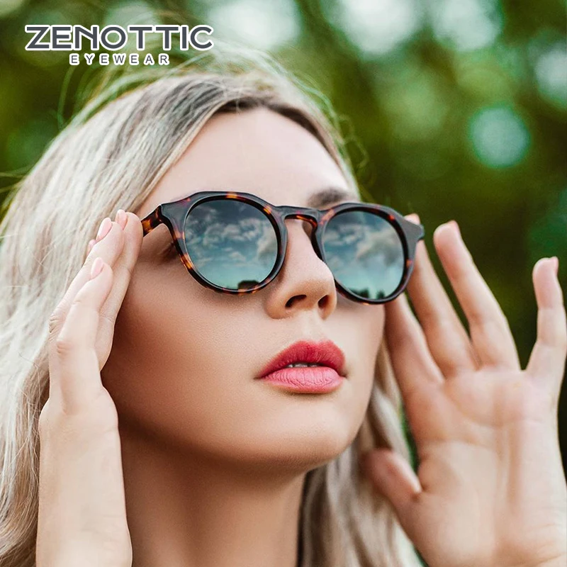 ZENOTTIC Mode Acetat Runde Polarisierte Sonnenbrille Vintage Schatten UV400 Neue Männer/Frauen Retro Damen Sonnenbrille 600001 S – Detail 7