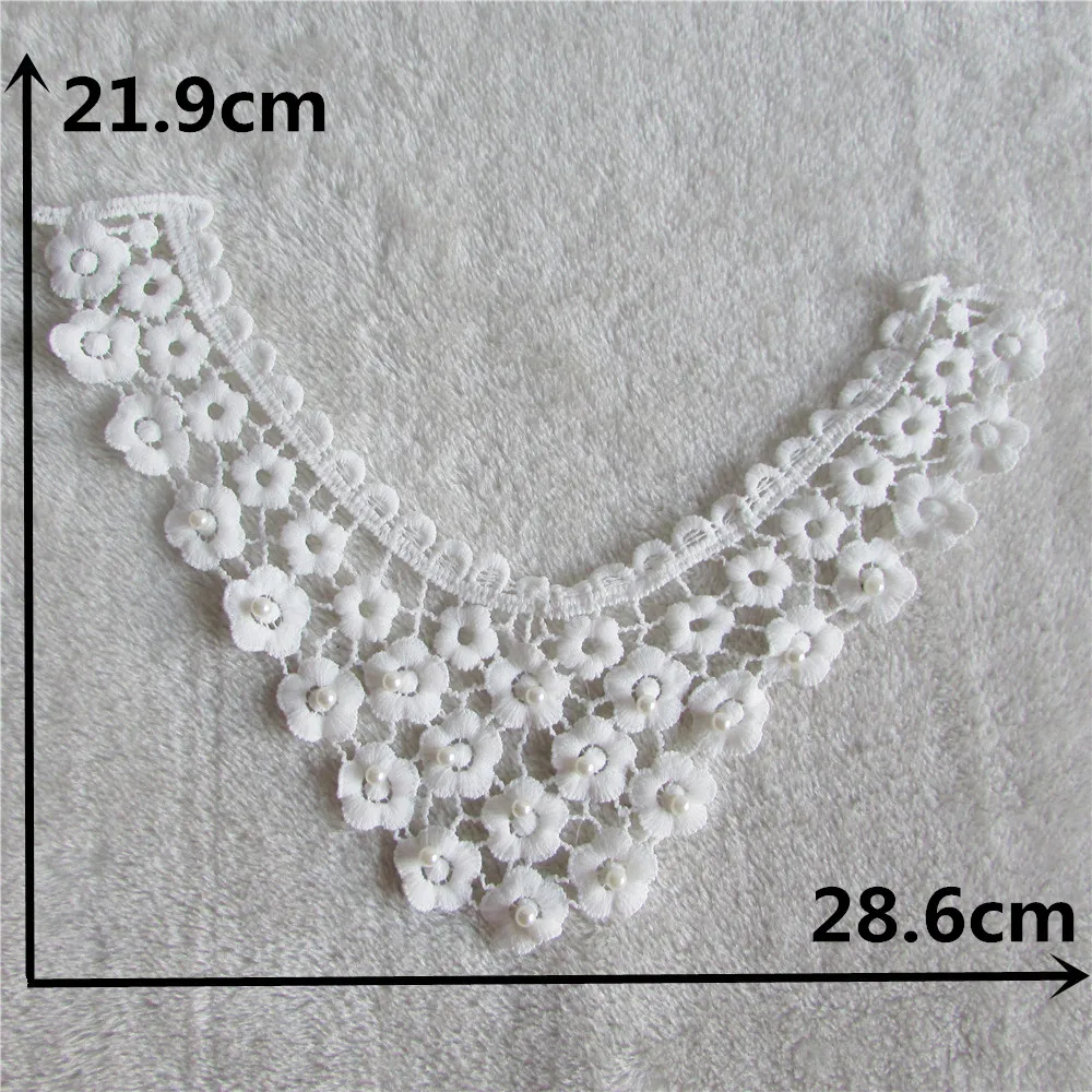 new arrive white pearl Embroidered flower collar lace collar DIY sewing accessories Decoration Appliques 1pcs sell free shipping