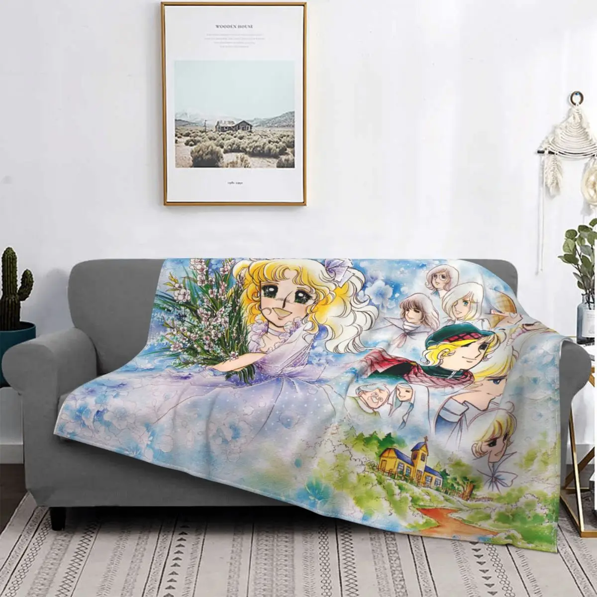 Candy Candy Anime Blanket Cover Japanese Anime Flannel Throw Blankets Bedding Couch Printed Soft Warm Bedspread